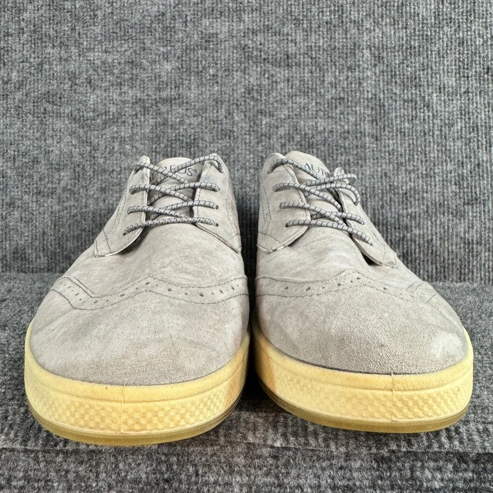 Aureus Mens AUM1010 Grey Suede Wingtip Oxford Sneakers Size 9